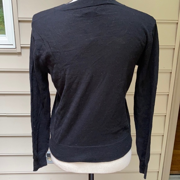 NWT J Crew Slub Knit V Neck Sweater Cotton Black - Picture 5 of 6